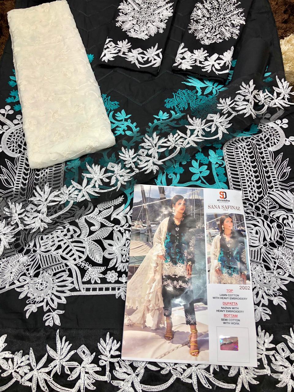 Sharaddha Designer Presents Sana Safina Vol 2 Cemrik Cotton With Heavy Embroidery Pakistani Suit