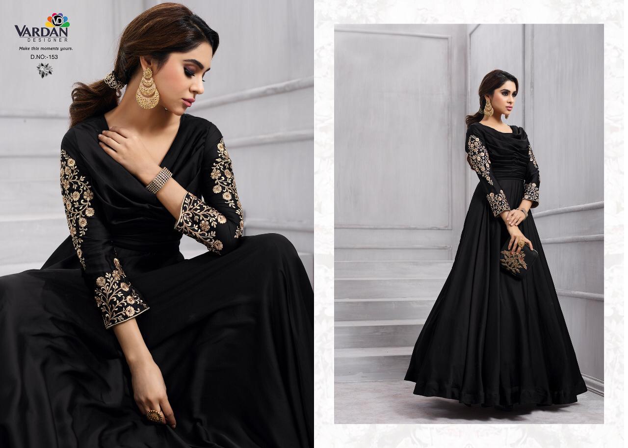 Vardan Designer Presents Navya Vol 6 Banarsi Silk With Heavy Embroidery Gown Type Kurti