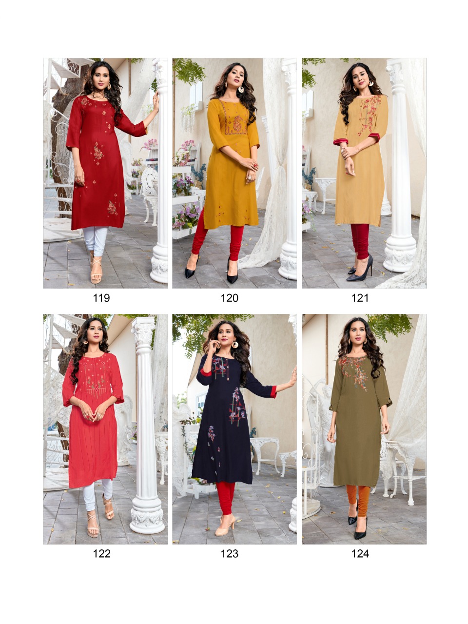 Apple Creation Presents Panchhi Heavy Rayon With Embroidery Work Kurtis