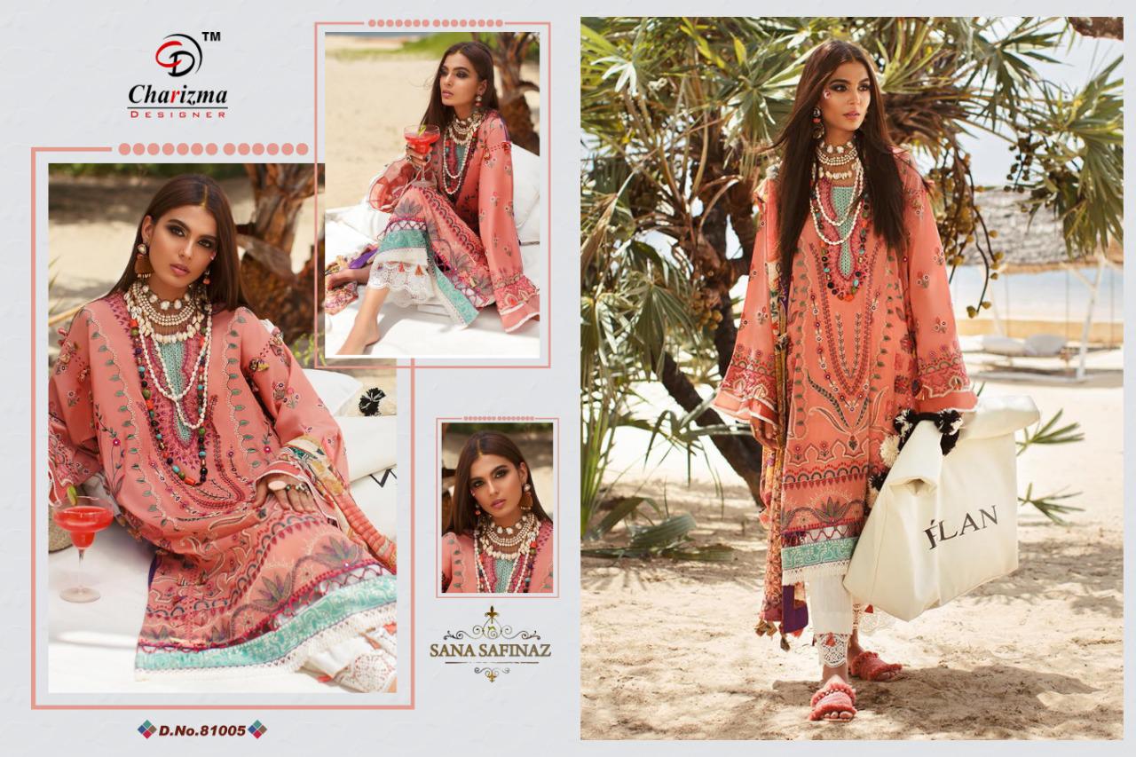 Charizma Designer Presents Sana Safinaz Jam Cotton With Embroidery Work Pakistani Suits