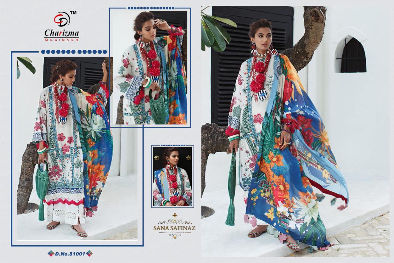 Charizma Designer Presents Sana Safinaz Jam Cotton With Embroidery Work Pakistani Suits