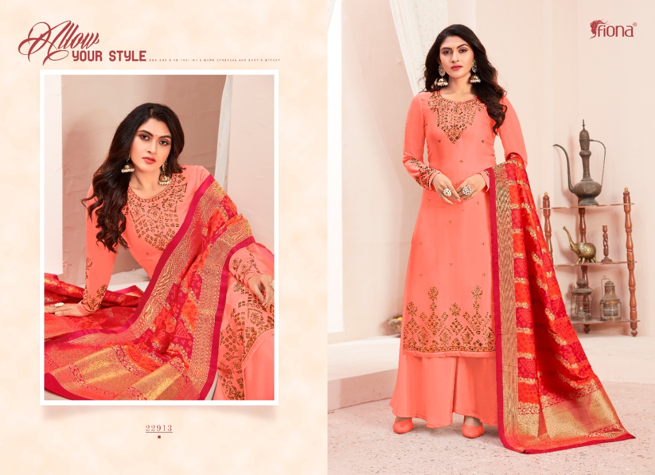 Fiona Lanched Bandhej Karwa Special Satin Georgette With Swarvoski Work Salwar Kameez