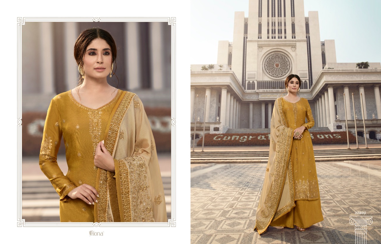 Fiona Nadia Launched Kritika Pure Dola Minakari Jacquard With Handwork Salwar Kameez