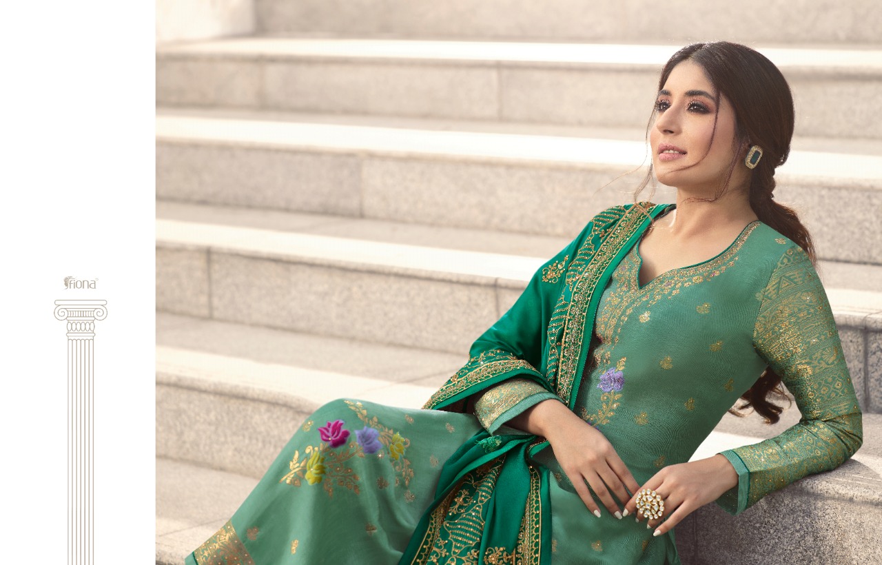Fiona Nadia Launched Kritika Pure Dola Minakari Jacquard With Handwork Salwar Kameez