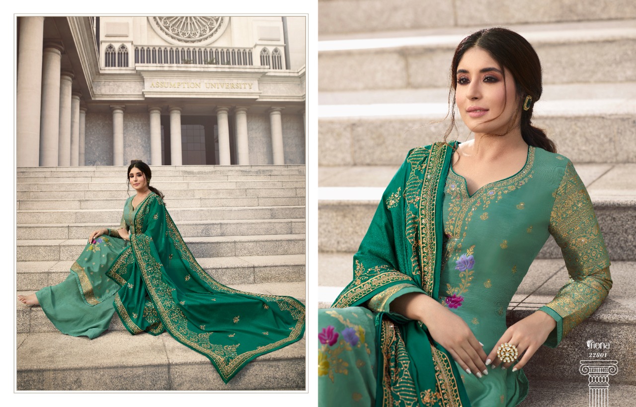 Fiona Nadia Launched Kritika Pure Dola Minakari Jacquard With Handwork Salwar Kameez