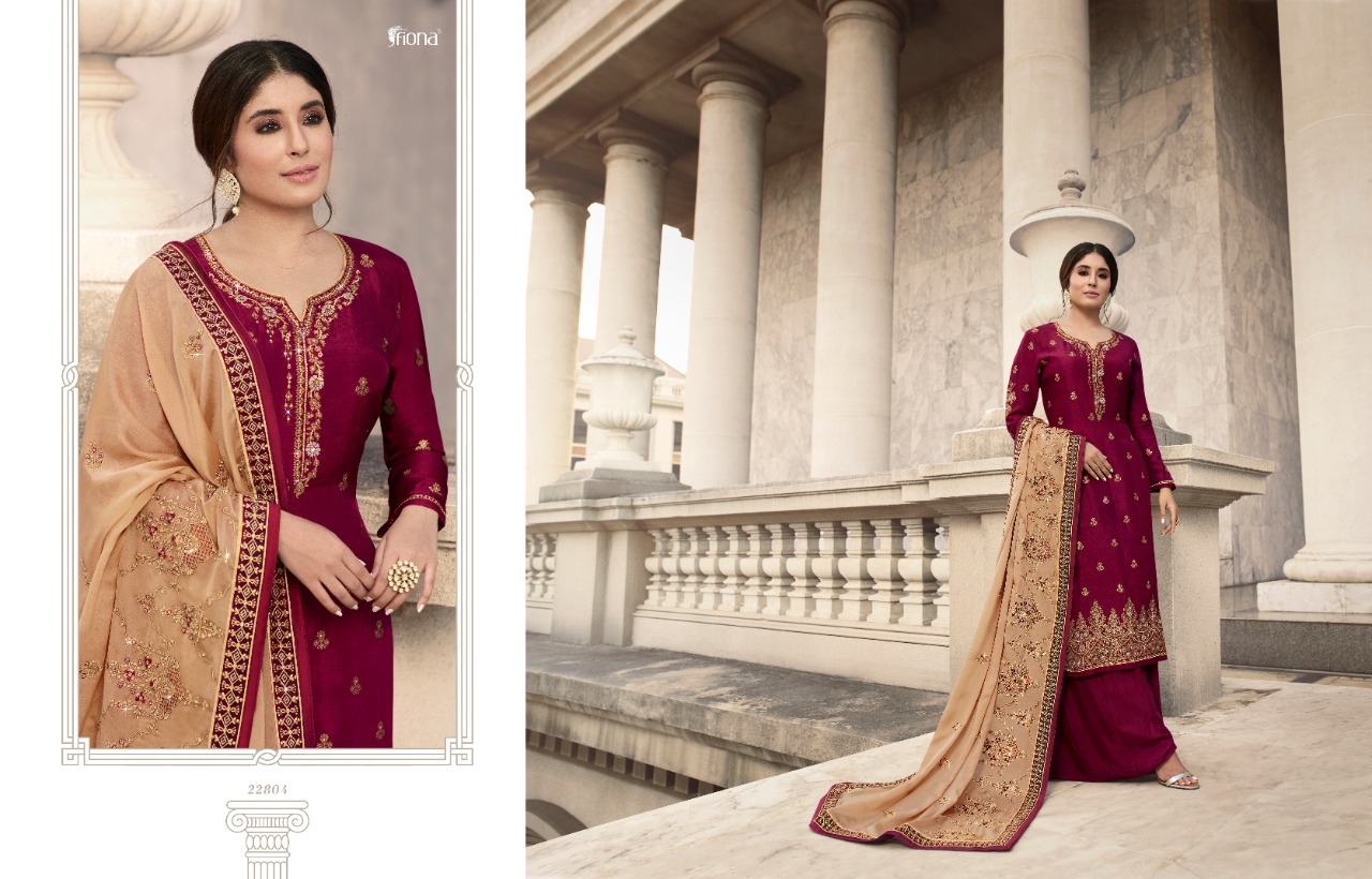 Fiona Nadia Launched Kritika Pure Dola Minakari Jacquard With Handwork Salwar Kameez