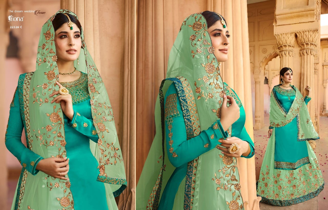 Fiona Launched Kritika Lengha Colour Plus Heavy Georgette With Embroidery Work Salwar Kameez
