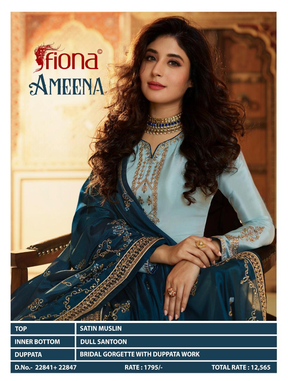 Fiona Presents Ameena Satin Muslin With Bridal Georgette Salwar Kameez