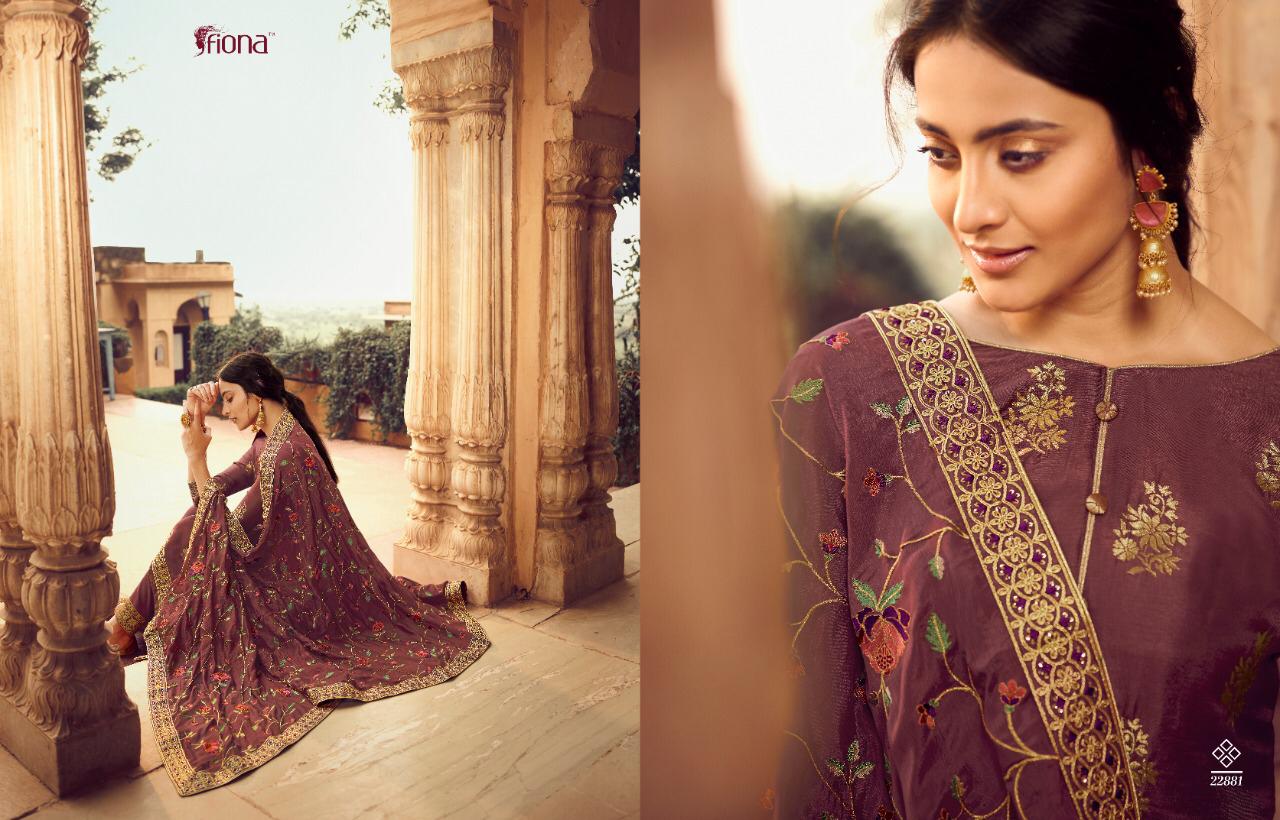 Fiona Presents Gulmohar Pure Dola Jacquard With Hand Work Salwar Suits
