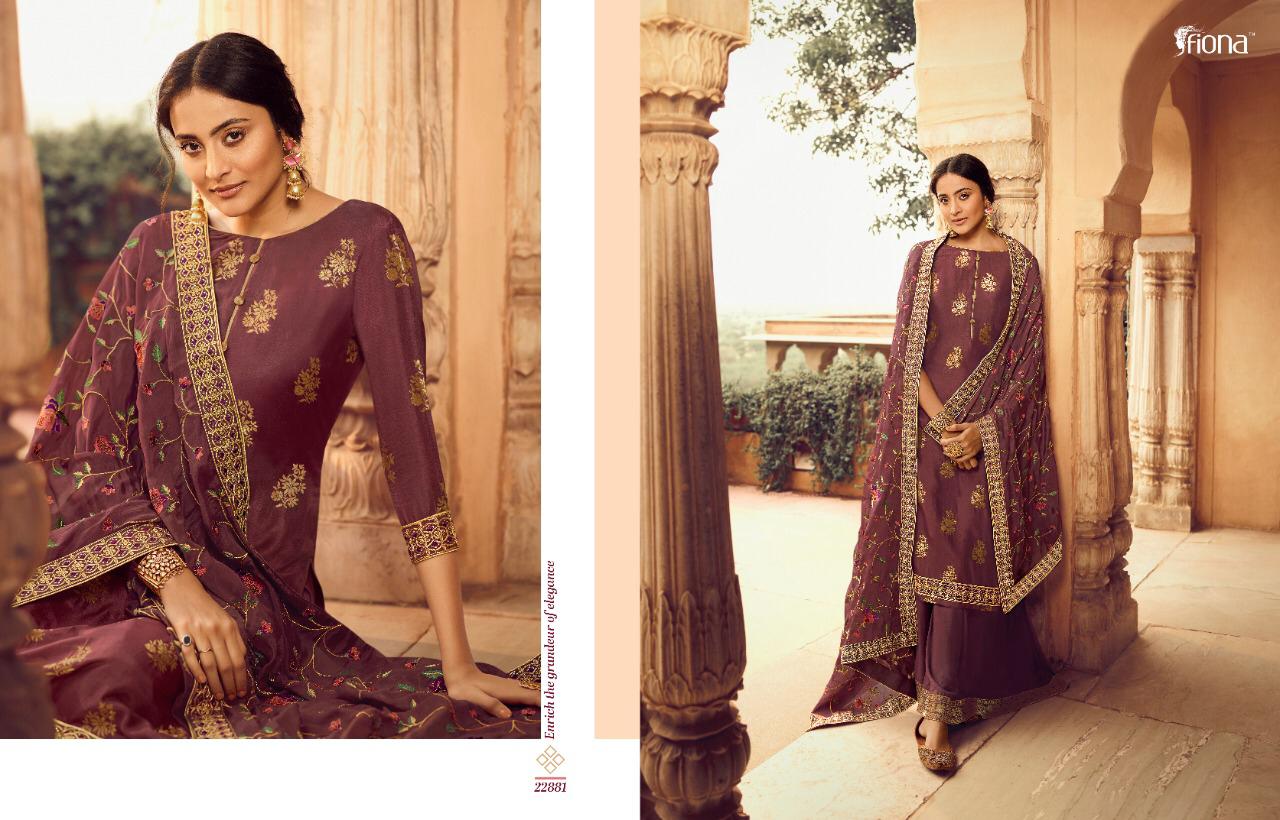 Fiona Presents Gulmohar Pure Dola Jacquard With Hand Work Salwar Suits