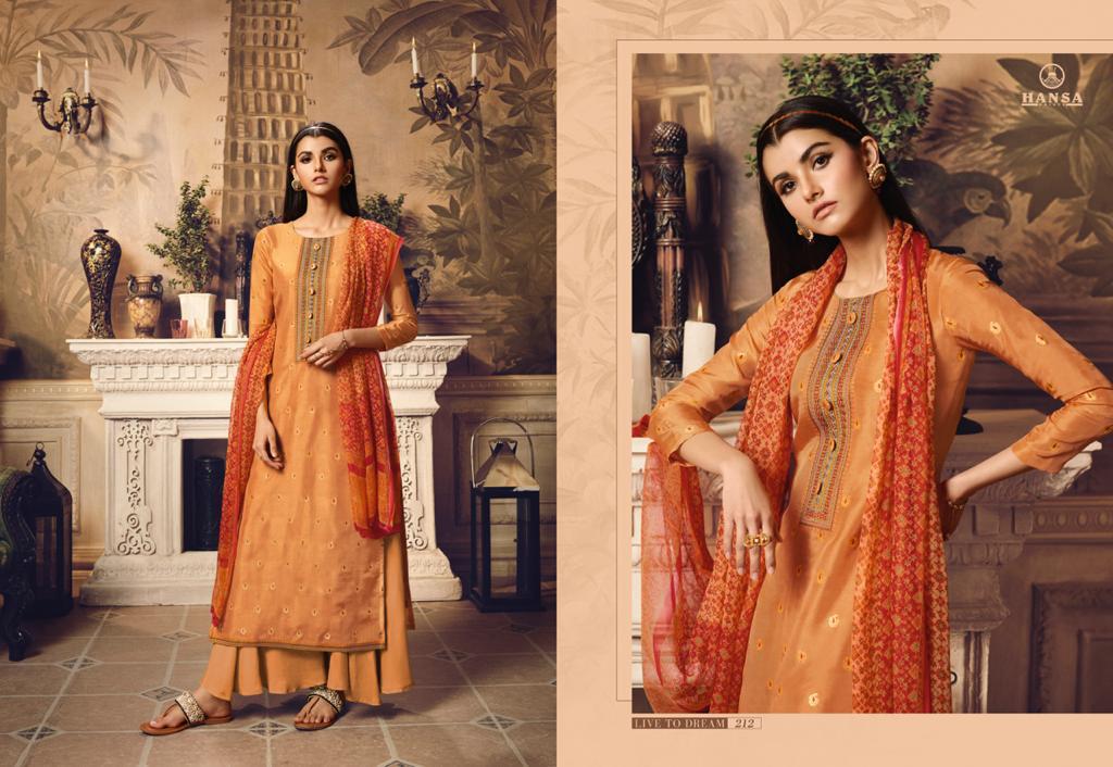 Hansa Husna Presents Heer Pure Dola Jacquard Dyed With Fancy Work Salwar Kameez