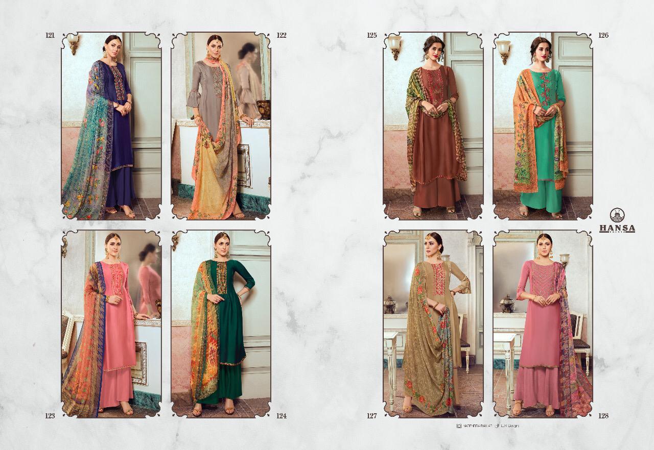Hansa Presents Husna Arya Satin Georgette With Embroidery Work Salwar Kameez