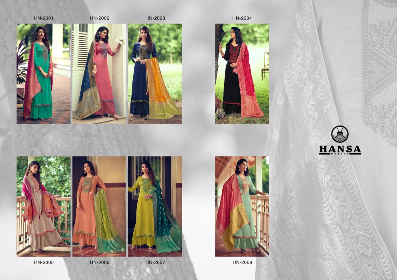 Hansa Presents Saanj Bsy Dola Silk Dyed With Fancy Work Salwar Kameez
