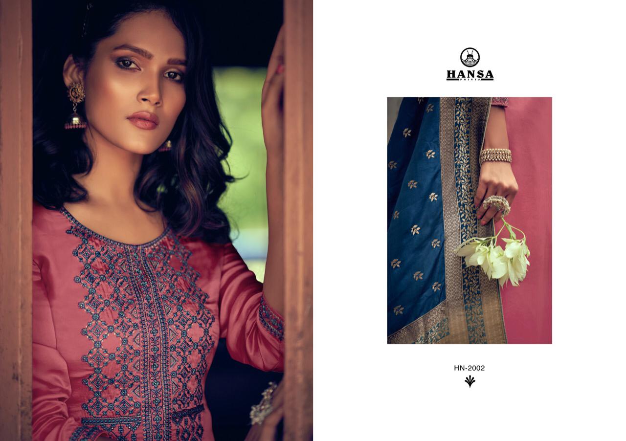 Hansa Presents Saanj Bsy Dola Silk Dyed With Fancy Work Salwar Kameez
