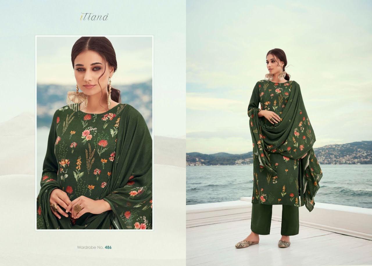 Itrana Presents Bunaai Pure Pashmina Digital Print With Hand Work Salwar Kameez