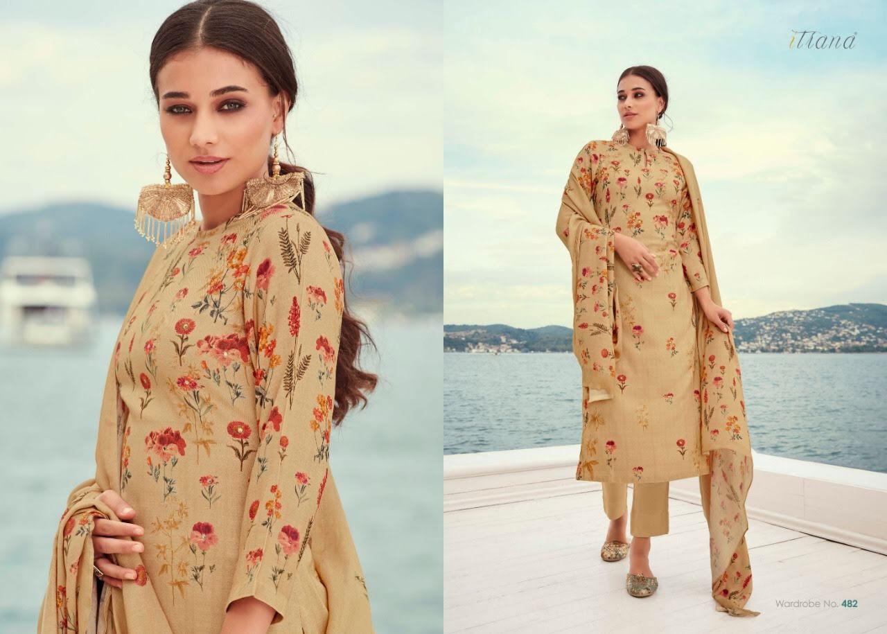 Itrana Presents Bunaai Pure Pashmina Digital Print With Hand Work Salwar Kameez