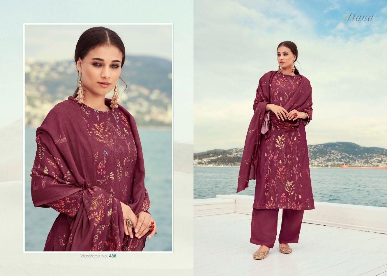 Itrana Presents Bunaai Pure Pashmina Digital Print With Hand Work Salwar Kameez