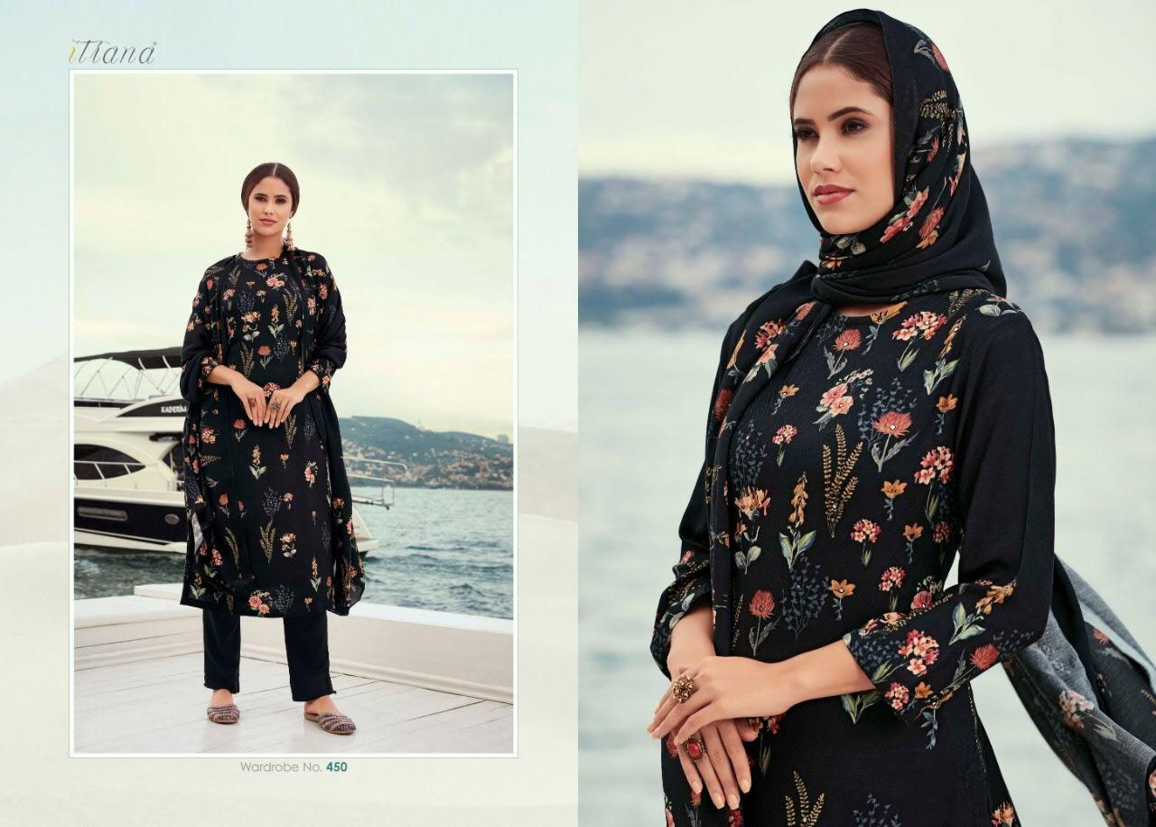 Itrana Presents Bunaai Pure Pashmina Digital Print With Hand Work Salwar Kameez
