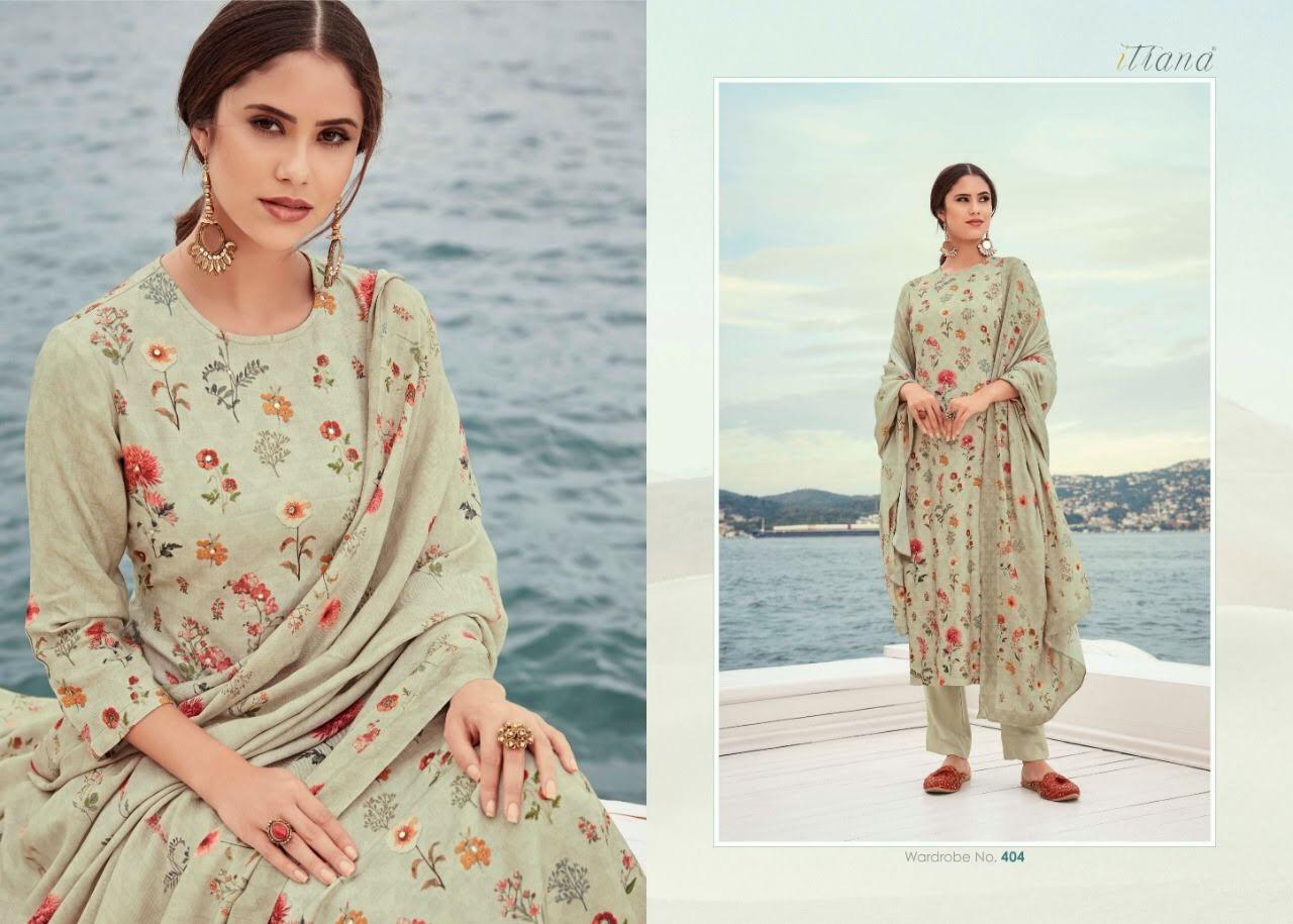 Itrana Presents Bunaai Pure Pashmina Digital Print With Hand Work Salwar Kameez