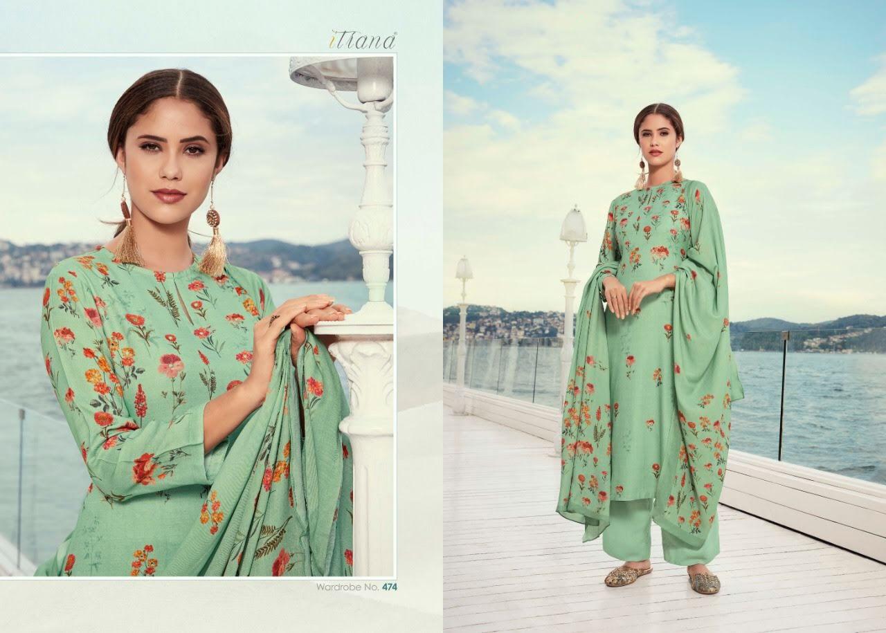 Itrana Presents Bunaai Pure Pashmina Digital Print With Hand Work Salwar Kameez