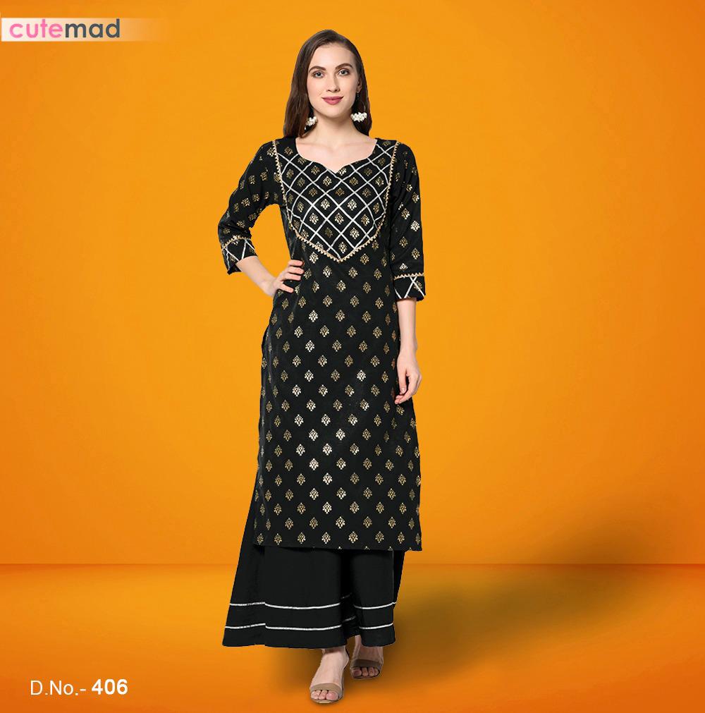 Kesari Exports Presents Cutemade Vol 4 American Crape With Gottapati Work Kurtis And Plazzo