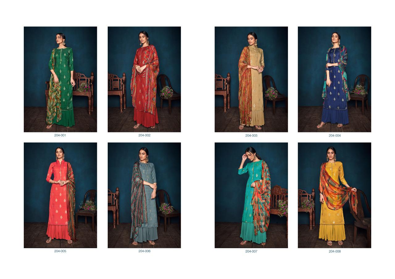 Sargam Prints Presents Florine Pure Pashmina Foil Print With Khatli Work Salwar Kameez