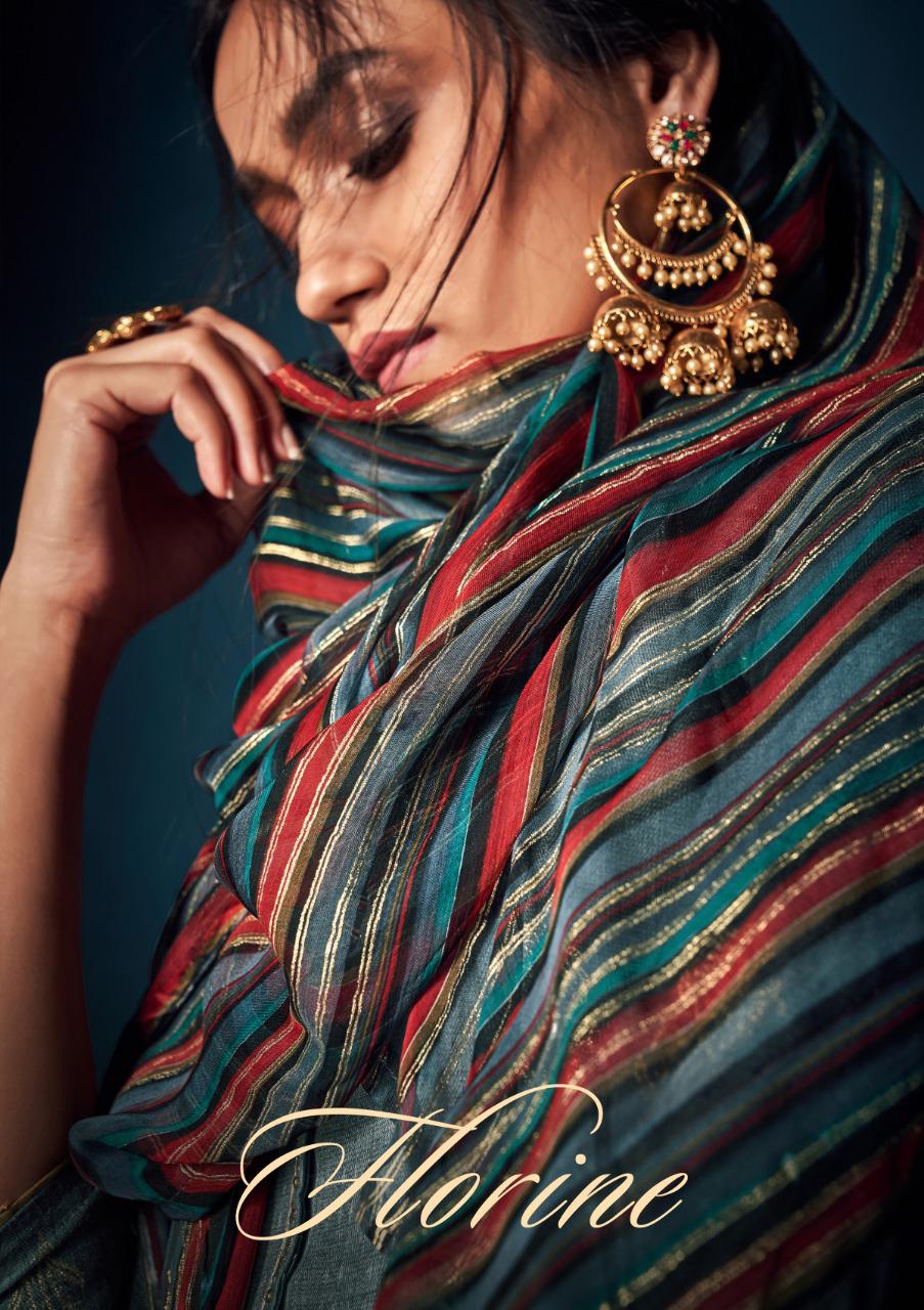 Sargam Prints Presents Florine Pure Pashmina Foil Print With Khatli Work Salwar Kameez