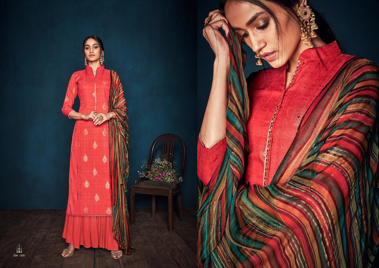 Sargam Prints Presents Florine Pure Pashmina Foil Print With Khatli Work Salwar Kameez