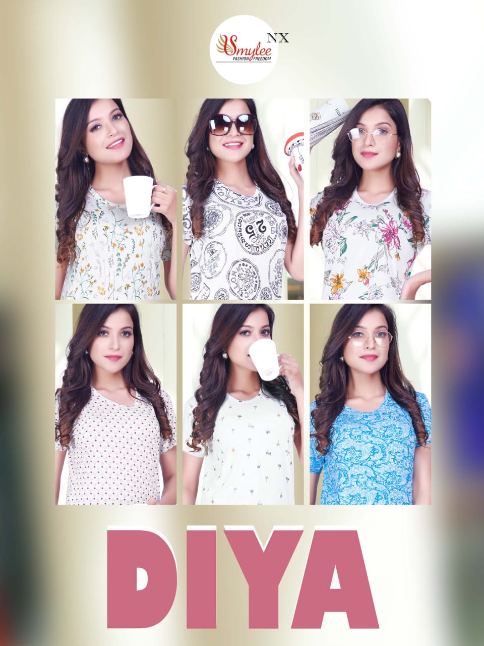 Smylee Fashion Presents Diya Dischage Print Sinker Hosiery Fancy Designer Night Suit