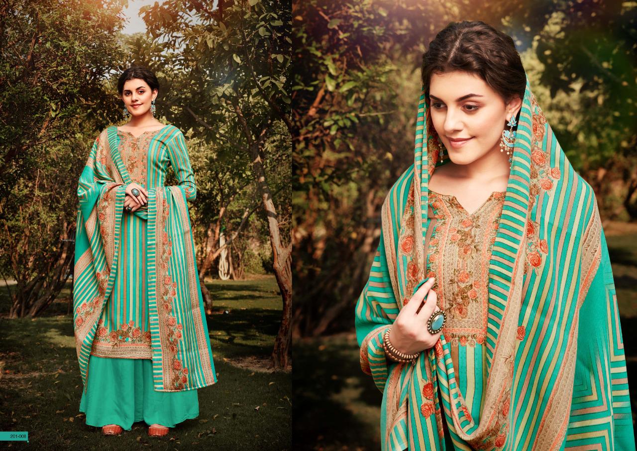 Sargam Prints Presents Queene Pure Pashmina Designer Print With Foil Work Salwar Kameez