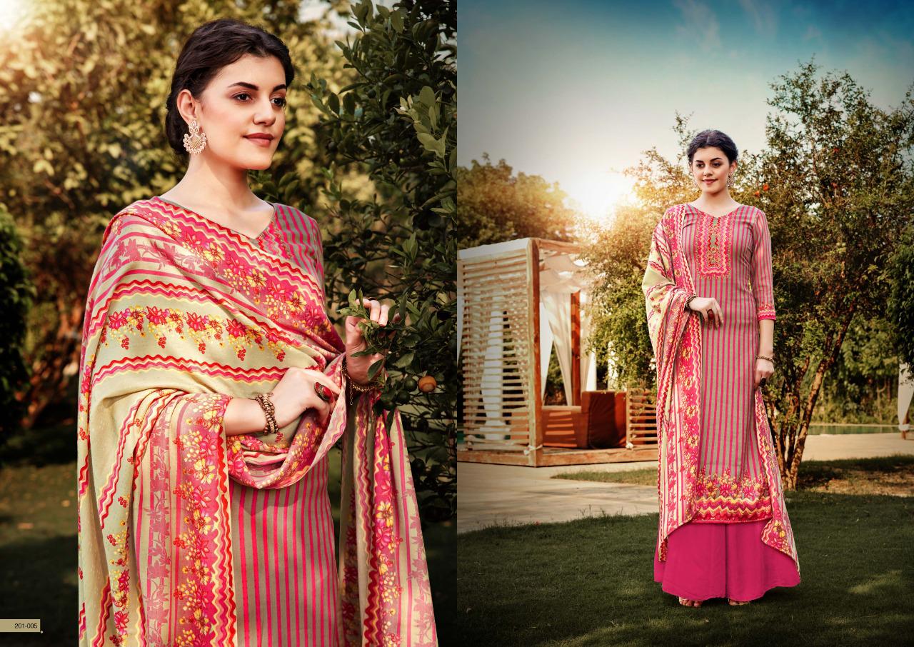 Sargam Prints Presents Queene Pure Pashmina Designer Print With Foil Work Salwar Kameez