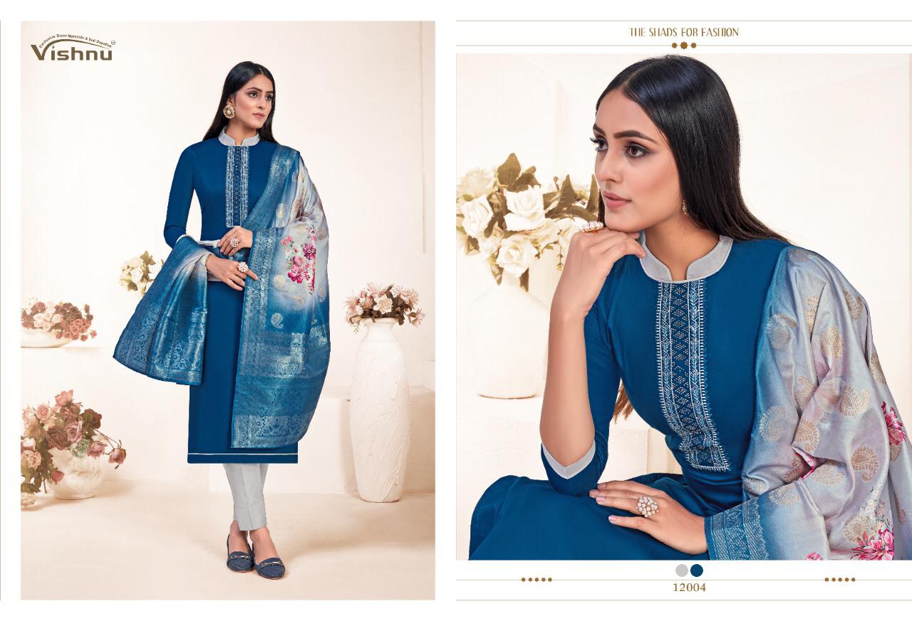 Vishnu Impex Presents Mahreen Jam Silks Fancy Designer Salwar Suits