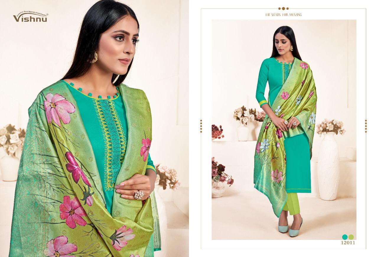 Vishnu Impex Presents Mahreen Jam Silks Fancy Designer Salwar Suits