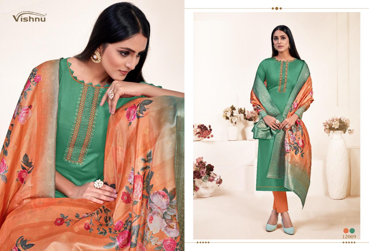 Vishnu Impex Presents Mahreen Jam Silks Fancy Designer Salwar Suits