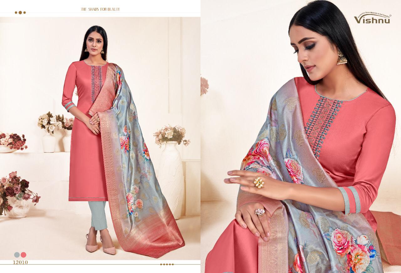Vishnu Impex Presents Mahreen Jam Silks Fancy Designer Salwar Suits