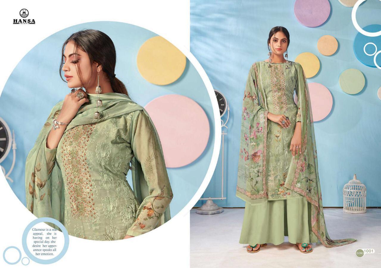 Hansa Launched Sonpari Georgette Digital Print Ari Work Salwar Kameez