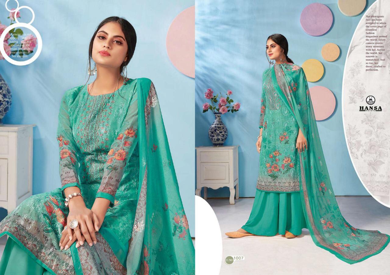 Hansa Launched Sonpari Georgette Digital Print Ari Work Salwar Kameez