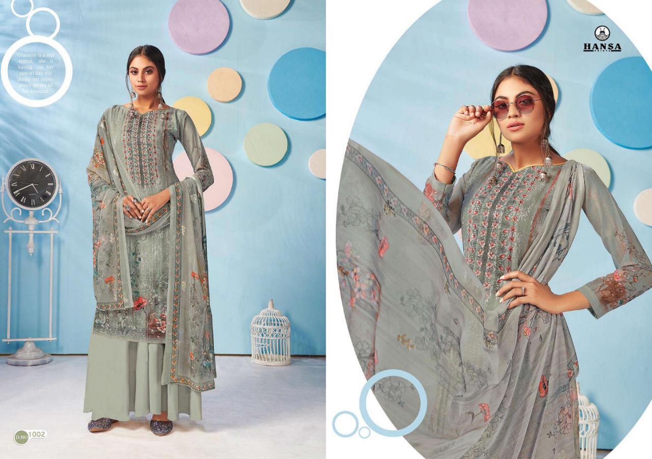 Hansa Launched Sonpari Georgette Digital Print Ari Work Salwar Kameez