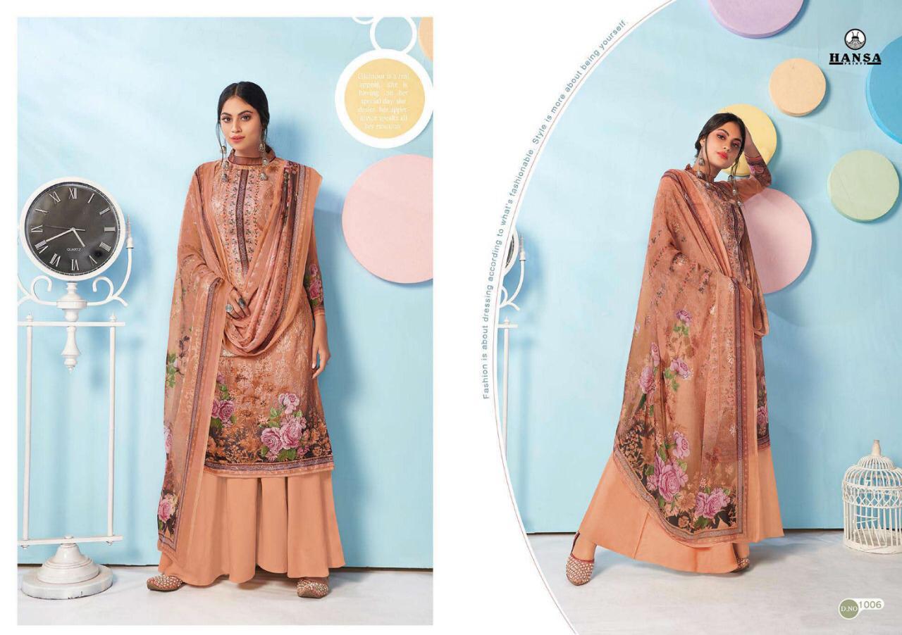 Hansa Launched Sonpari Georgette Digital Print Ari Work Salwar Kameez