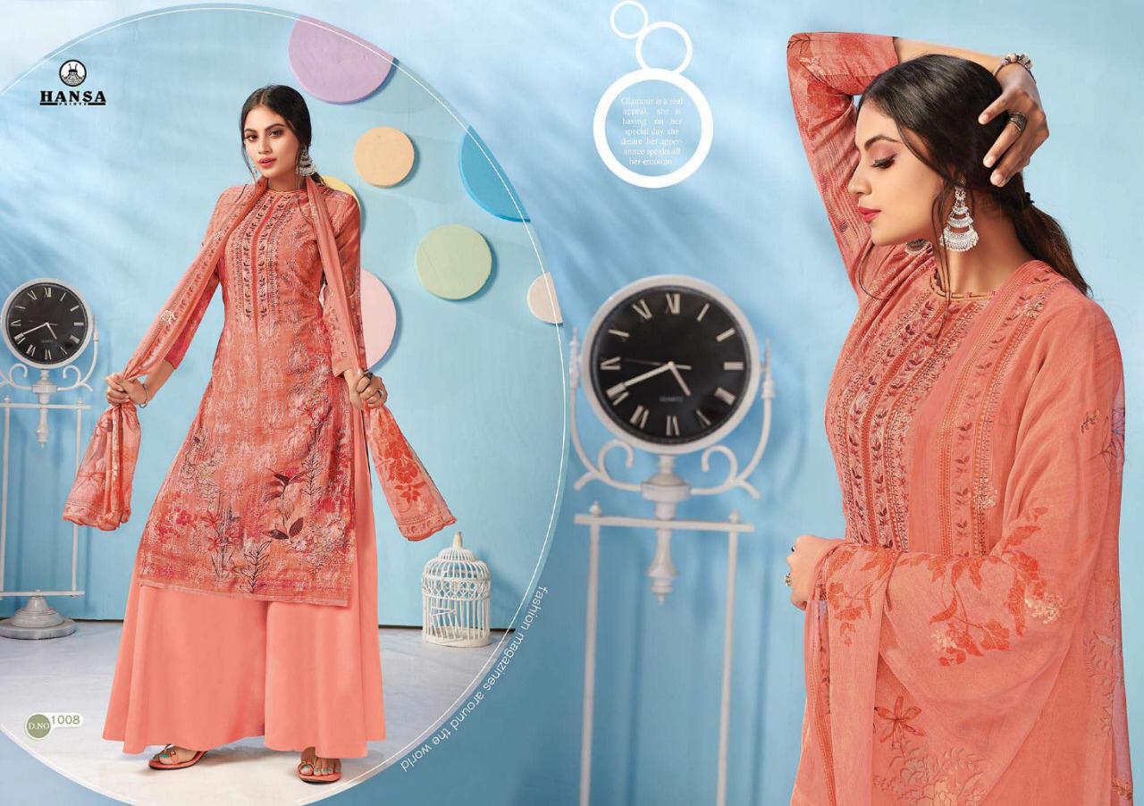 Hansa Launched Sonpari Georgette Digital Print Ari Work Salwar Kameez