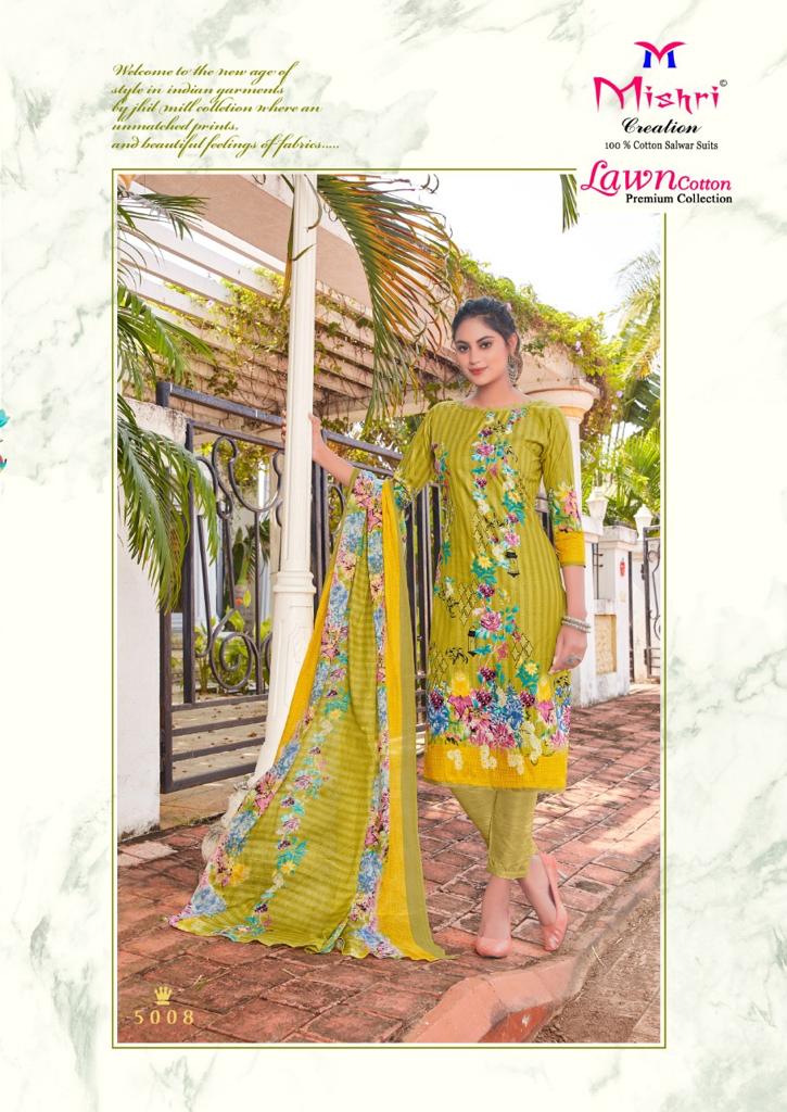 Mishri Creation Launched Lawn Cotton Vol 5 Fabric Lawn Cotton Karachi Style Salwar Suit