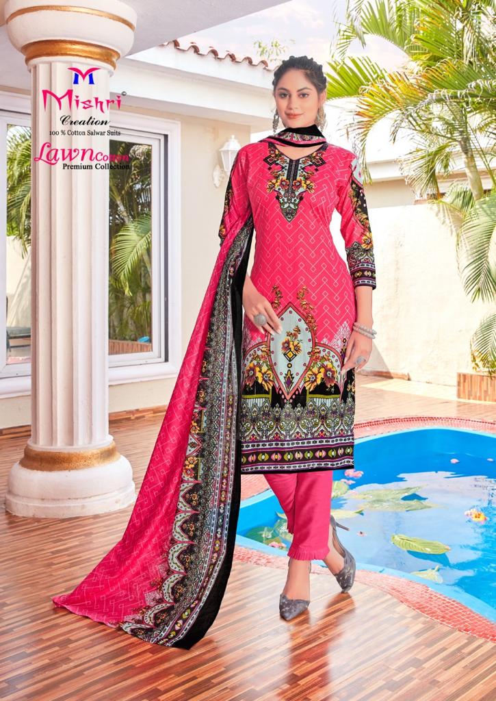 Mishri Creation Launched Lawn Cotton Vol 5 Fabric Lawn Cotton Karachi Style Salwar Suit