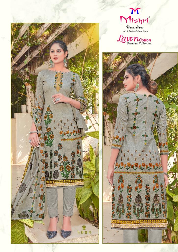 Mishri Creation Launched Lawn Cotton Vol 5 Fabric Lawn Cotton Karachi Style Salwar Suit