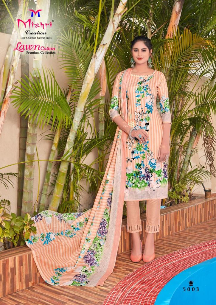 Mishri Creation Launched Lawn Cotton Vol 5 Fabric Lawn Cotton Karachi Style Salwar Suit