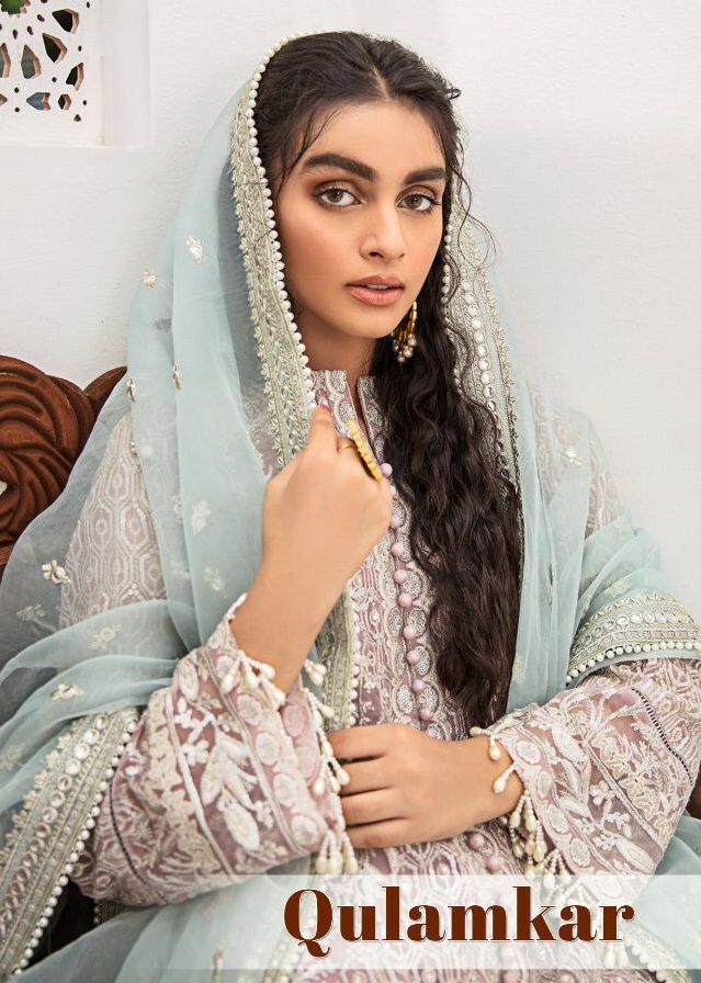 Sharaddha Designer Presents Qulamkar Heavy Butterfly Net With Heavy Embroidery Work Pakistani Suits