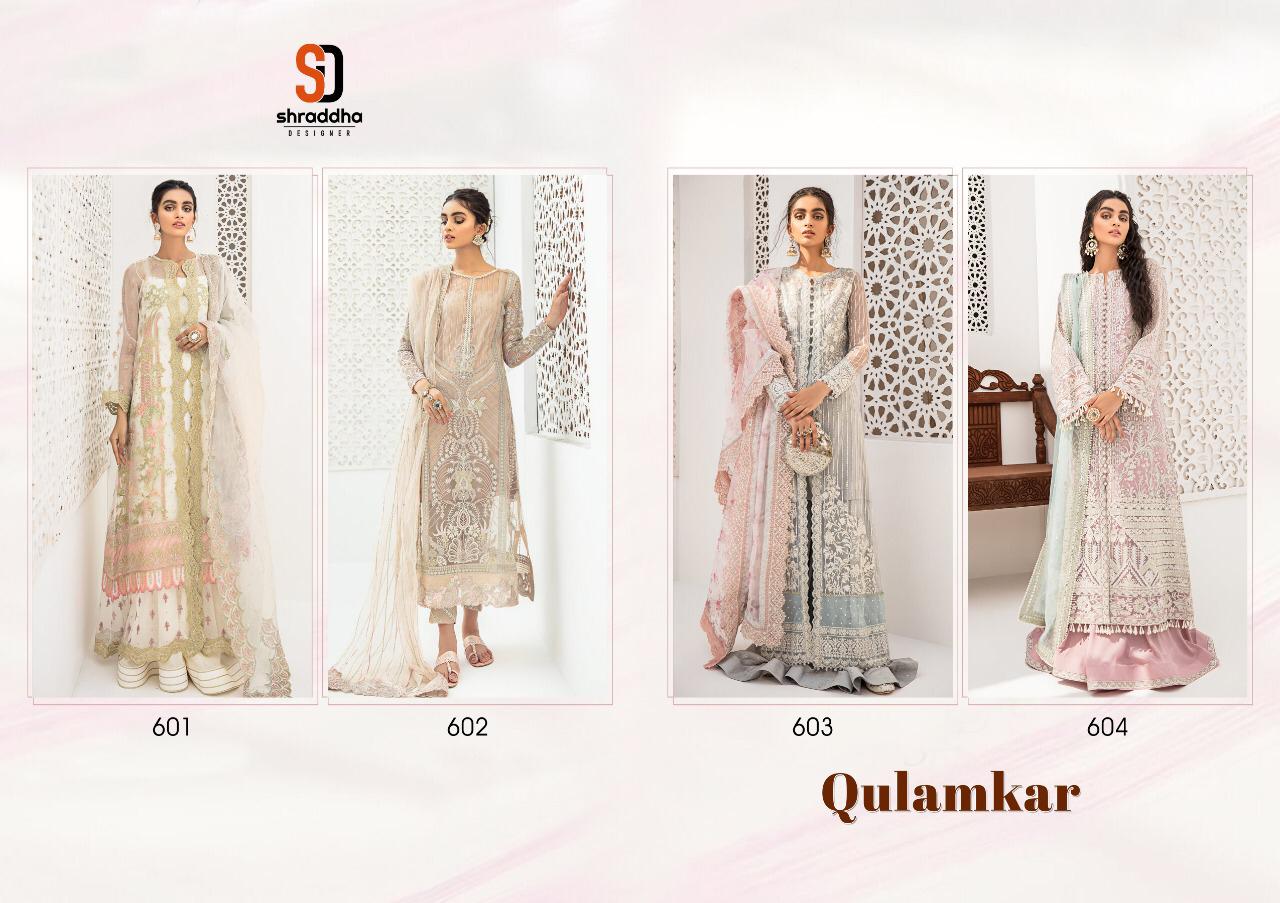 Sharaddha Designer Presents Qulamkar Heavy Butterfly Net With Heavy Embroidery Work Pakistani Suits