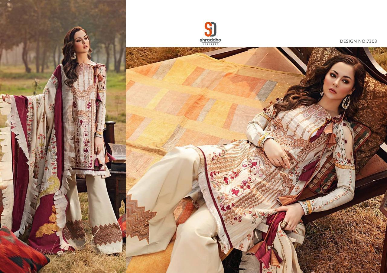 Shraddha Designer Presents Charizma Vol 3 Pure Cambric Cotton With Heavy Embroidery Work Pakisatni Suits