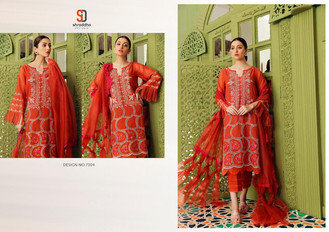 Shraddha Designer Presents Charizma Vol 3 Pure Cambric Cotton With Heavy Embroidery Work Pakisatni Suits