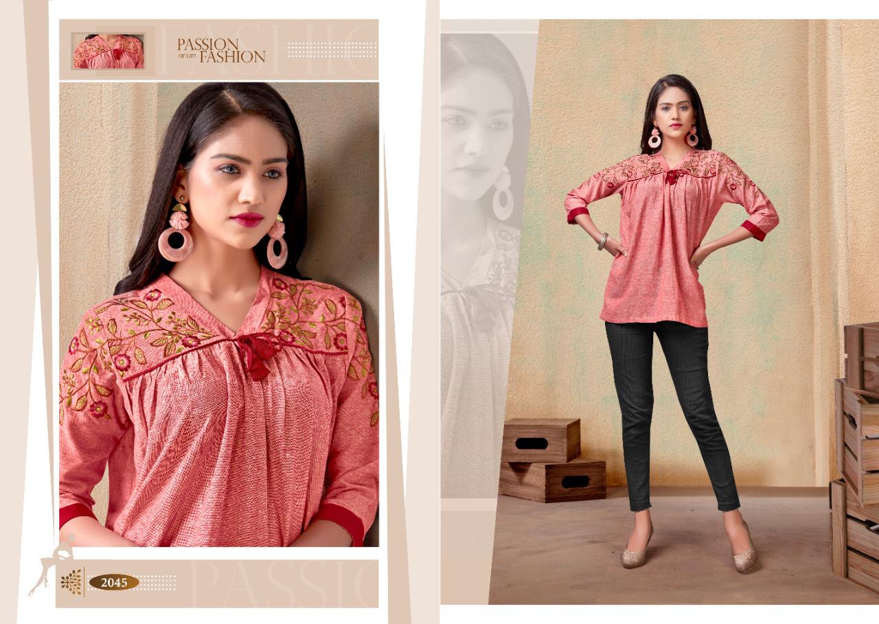 Vardan Designer Nora Vol 1 Rayon Short Top Western Designer Piece Wholesale Rate