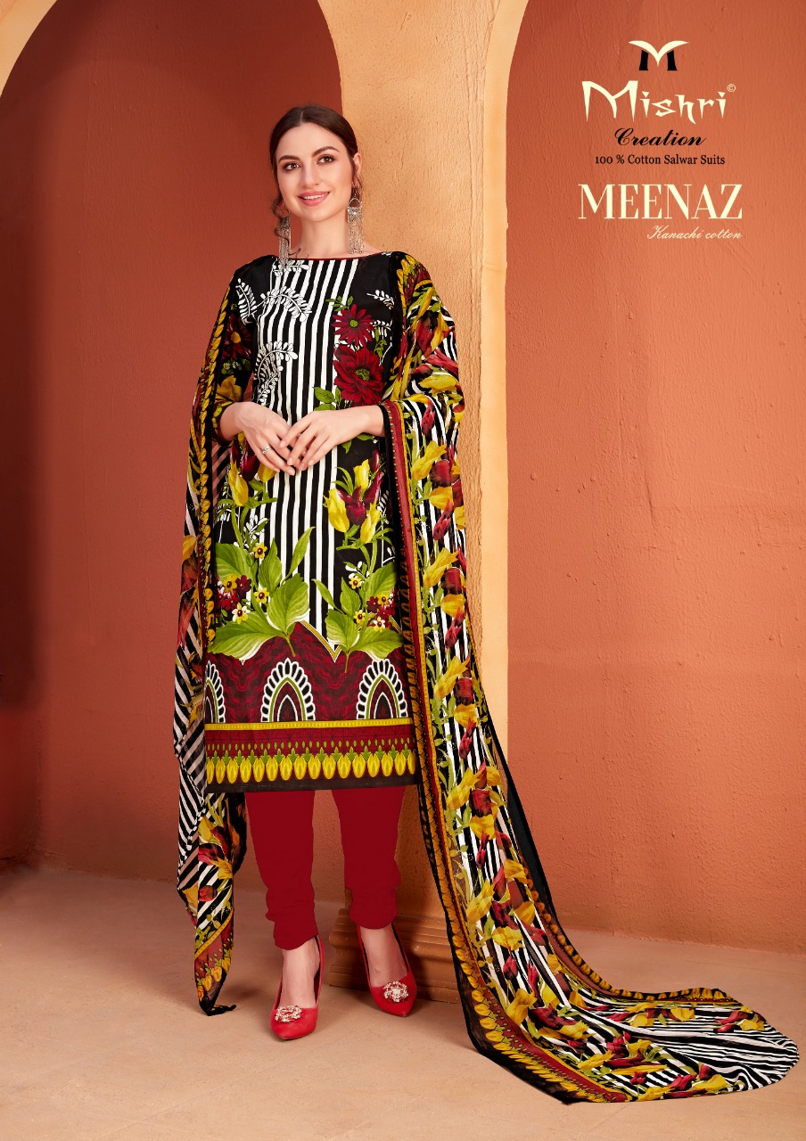 Mishari Creation Launches Meenaz Vol 4 Cotton Fabric Karachi Style Suit Wholesale Dealer